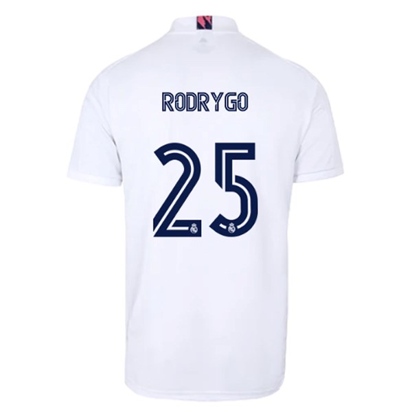 Trikot Real Madrid Heim NO.25 Rodrygo 2020-21 Weiß Fussballtrikots Günstig